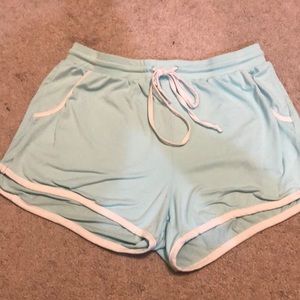 mint green shorts